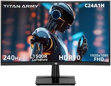 Titan-army C24A1H 24 Inch Curved Gaming Monitor, FHD 1080P 1500R, Black, New picture