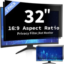 2 Pack-32''Monitor Screen Protector (16:9), Black - Suitable for curved and... picture