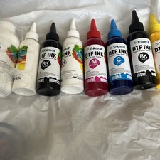 New Lot Of 9 Tekmall Multicolor DTF ink  Cyan Yellow Black White Magenta 1050 Ml picture