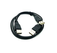 USB 2.0 High Speed Dual Type A Male to Male X2 Y Cable Cord HUB HDD 1FT/3FT picture