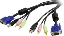 StarTech 6 ft 4-in-1 USB VGA KVM Switch Cable w/Audio & Microphone (USBVGA4N1A6) picture