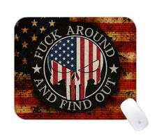 Punisher Style American Flag Desk Mat | FAFO Patriotic Office & Gaming Decor picture