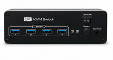 DEMEXBOOK 8K HDMI + DisplayPort KVM Switch 2x2 Dual Monitor USB 3.0 Open Box picture
