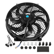 Universal Slim Fan Push Pull Racing Electric Radiator Cooling 12V Red/Black Kit picture