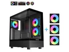 Sama Neview 4361 Black ATX Mid Tower Computer PC Case w/ 3 x 120mm ARGB Fans picture