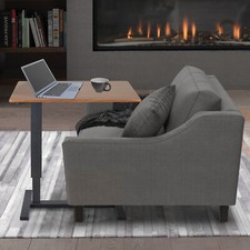 Over Bed Sofa Side Desk Bedside Laptop Table Rolling Wheels Adjustable Height  picture