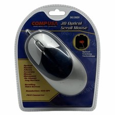 CompUSA 3D Optical Scroll Mouse PS/2 Vintage Retro PC 90s New Sealed picture