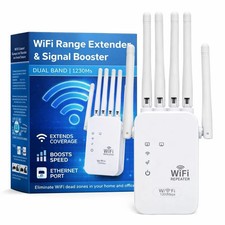 1200Mbps WiFi Extender – Dual Band 2.4G/5G Signal Booster w/ Ethernet picture
