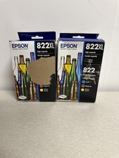 lot of 2 Genuine Epson 822XL Black + 822 CMY Ink Cartridge Multipack OEM New picture