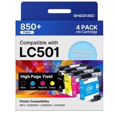 SHEENGO LC501XL Ink Cartridges Compatible for Brother MFC-J1360DW MFC-J1410DW picture