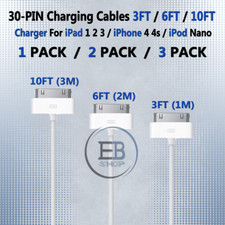 Charging Cable 30 PIN 3ft or 6ft or 10ft USB 12W Adapter Charger lot Tablet Pad picture