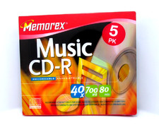 NEW Memorex Music📀CD-R Recordable Compact Discs 5-Pack📀CD Set 40 x 700MB 80min picture