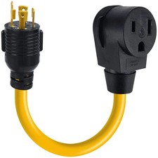 NEMA L14-30P to 6-50R Adapter Plug Power Cord, 30 Amp to 220V, 10AWG, 1.5FT picture