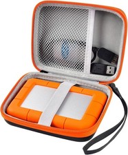 Stylish Orange Hard Case for LaCie Rugged Mini - Adjustable Strap & Pockets picture