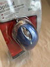 Targus 3 Button Optical USB Notebook Mouse Blue Rare picture