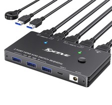 8K HDMI KVM Switch 1 Monitor 2 Computers 8K@60Hz 4K@120Hz, HDMI 2.1 KVM Switches picture
