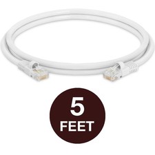 2 PCS White Cat5e Patch Cable Cat5 Ethernet Cord RJ45 Connectors LAN UTP Wire picture