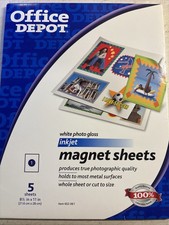Office Depot Inkjet Magnet Sheets 5-Pack Letter Size White Glossy picture