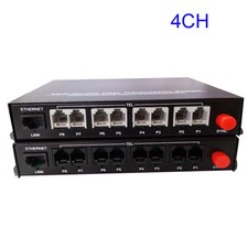 1 pair 4 Channel PCM Voice Telephone fiber optical media converter w/ Ethernet  picture