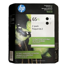 2pcs Genuine HP 65XL Black Ink Cartridges Retail Box Not Expired picture