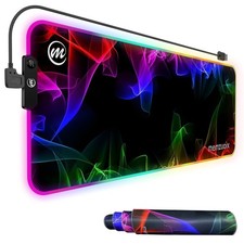 memzuoix LED Mouse pad 31.5×11.8 Inch, Large RGB Glow Gaming Mouse Pad for Compu picture