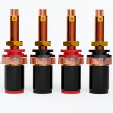 4 Pcs Copper Plated Binding Post Terminal HI-FI Audio Speaker for Audiophile New picture