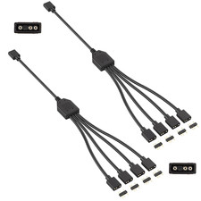 2 Pack 3Pin 5V ARGB Extension Cable Set with 8 Male Pins, 1-To-4 Addressable RGB picture