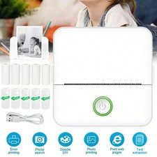 Portable Mini Pocket Thermal Printer Wireless Bluetooth w/ 10Pcs Printing Paper picture