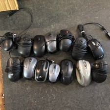 MIXED LOT OF 14 Used HP Dell Lenovo Logitech Microsoft Wired/Wireless USB Mouse picture