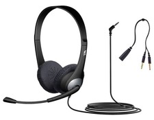24x CYBER ACOUSTICS AC-204 STEREO HEADSETS 3.5MM PLUG SCHOOL/STUDENT/CLASSROOM picture