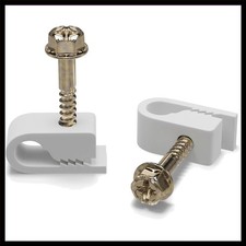 THE CIMPLE CO Single Cable Clips with Screws - 1/4 Inch Coaxial Cable Clamps... picture