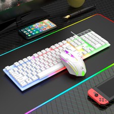  RGB Mouse & Backlit Keyboard, 104-Key Suspension Keycap, Wired USB for PC picture