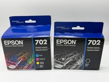 5 total Genuine Epson 702 Black 2 Cyan 1 Magenta 1 Yellow 1 Ink Cartridges New picture