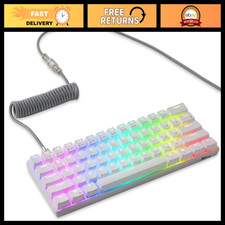 Wireless Mechanical Keyboard 60% RGB Backlit, Compact Gaming Keyboard, White picture
