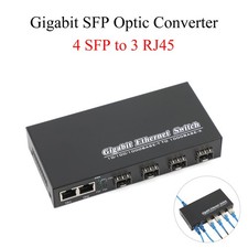 Gigabit SFP Media Converter 4 SFP to 3 RJ45 Transceiver Fiber Optic Switch picture