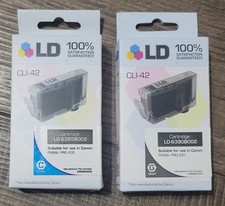 LD Comp 6385B002 CLI-42Cyan & Gray Inkjet Cartridge for Canon CLI-42 Lot Of 2 picture