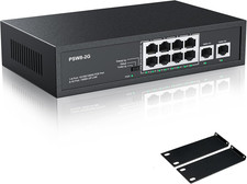 10 Port Full Gigabit Poe+ Switch with Rack Mount Ears, 8 Port Poe 1000Mbps picture