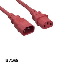 10x Red 10ft Standard Power Extension Cord IEC-60320 C13 to C14 18AWG 10A/250V picture