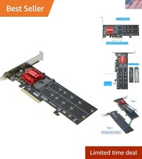 Dual NVMe PCIe Adapter, M.2 NVMe SSD to PCI-e 3.1 x8/x16 Card Support M.2 M K... picture