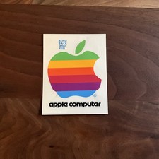4”Vintage Original 1980s APPLE MACINTOSH Computer Rainbow Logo Sticker Decal picture