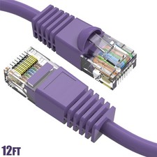 12ft Cat6 RJ45 Network LAN Ethernet UTP Patch Cable Snagless Gold Plated Purple picture
