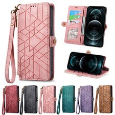 Flip Zipper Leather Card Wallet Cover Case For S26 S25 FE S23 S24 S22 S20 FE S21 picture