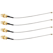HQRP 4 piezas de adaptador IPEX (UFL) a SMA hembra; 10cm de cable chapado en oro picture