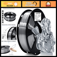 Silk Metallic Silver 3D Printer Filament 1kg Spool 1.75mm Dimensional Accuracy + picture