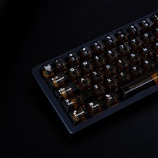 114 Keys Black Transparent Keycap Set Cherry Profile UV Print Fits Cherry MX picture