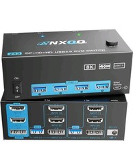 Interruptor KVM 3 monitores 2 computadoras, ANXQQ 8K @60Hz 4K @144Hz Switch  picture