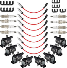8 Pcs UF262 round Ignition Coil Set with 41-962 Spark Plugs 12192192 748UU Spark picture