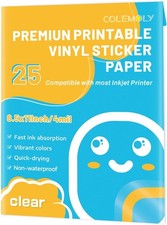 25 Sheets, Clear Printable Vinyl Sticker Paper for Inkjet Printer picture