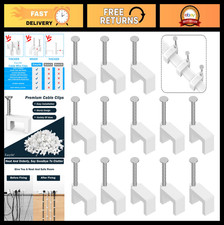 1000 Pcs 8mm Cable Clips for Ethernet, Coax, Speaker Wires - Wall Nail Tacks picture