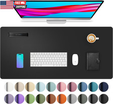 Non-Slip Waterproof PU Leather Desk Pad Protector for Mouse, Writing Desk, Offic picture